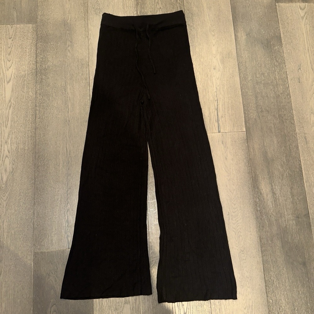 Princess Polly Pants Women's L / XL Majid Wide Leg Ribbed Knit Lounge Drawstring